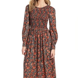 Nordstrom Hinge Smocked Bodice Midi Dress